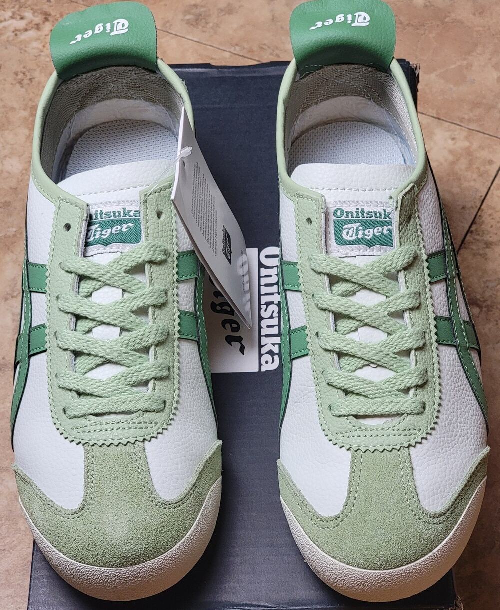 Fashion Sneakers Women Sz 8 Green White Lace Up Onitsuka Tiger Casual Shoe Retro